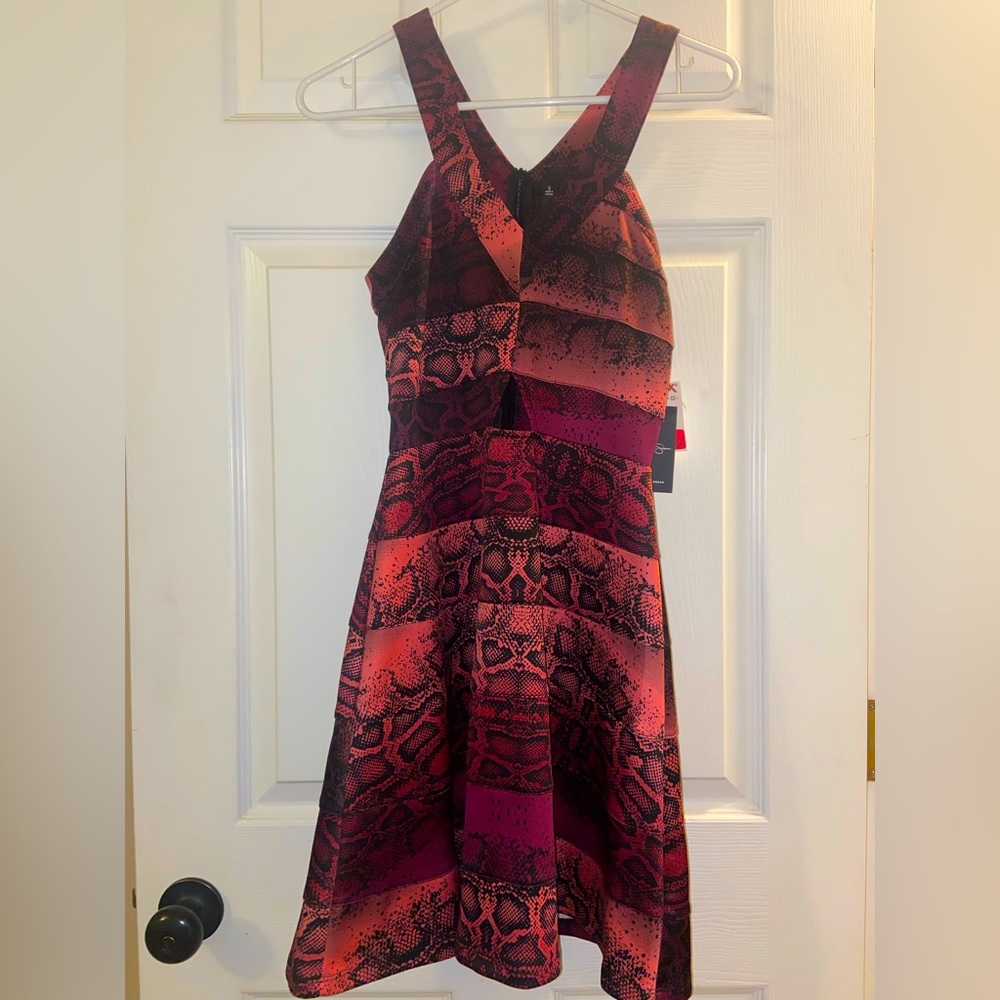 Jessica Simpson Violet Reptilian Animal Print Dress